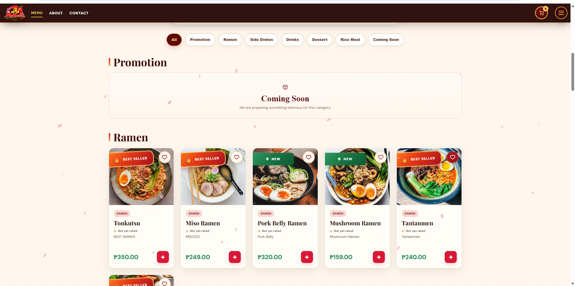 Online Menu — McKenzie Ramen House